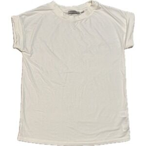 AllSaints Emelyn Tonic White Short Sleeve Rolled Cuff T-Shirt Womens XS/S